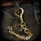 Wallet chain brass question mark buckle copper key chain