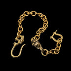 Wallet chain brass one-eyed skull buckle copper key chain