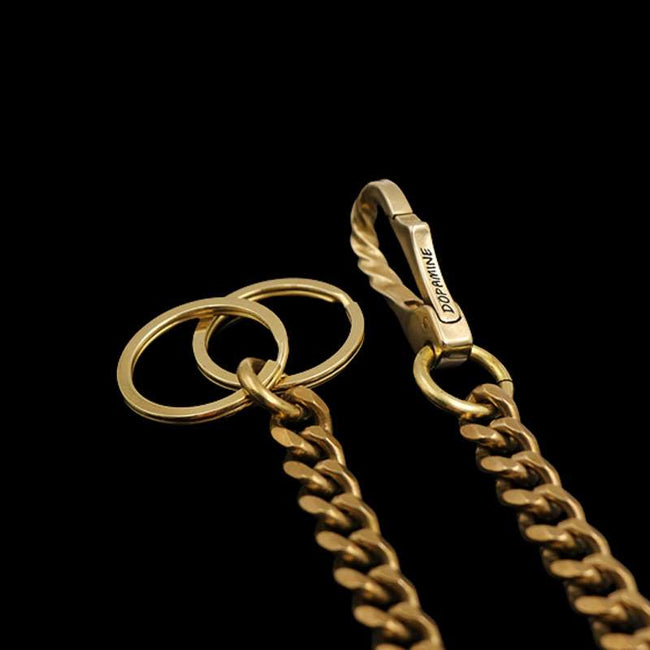 Wallet chain brass Double ring buckle copper key chain Main Image
