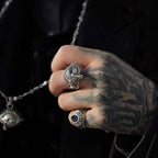 Angel rings 925 Silver angel  blue eyes ring