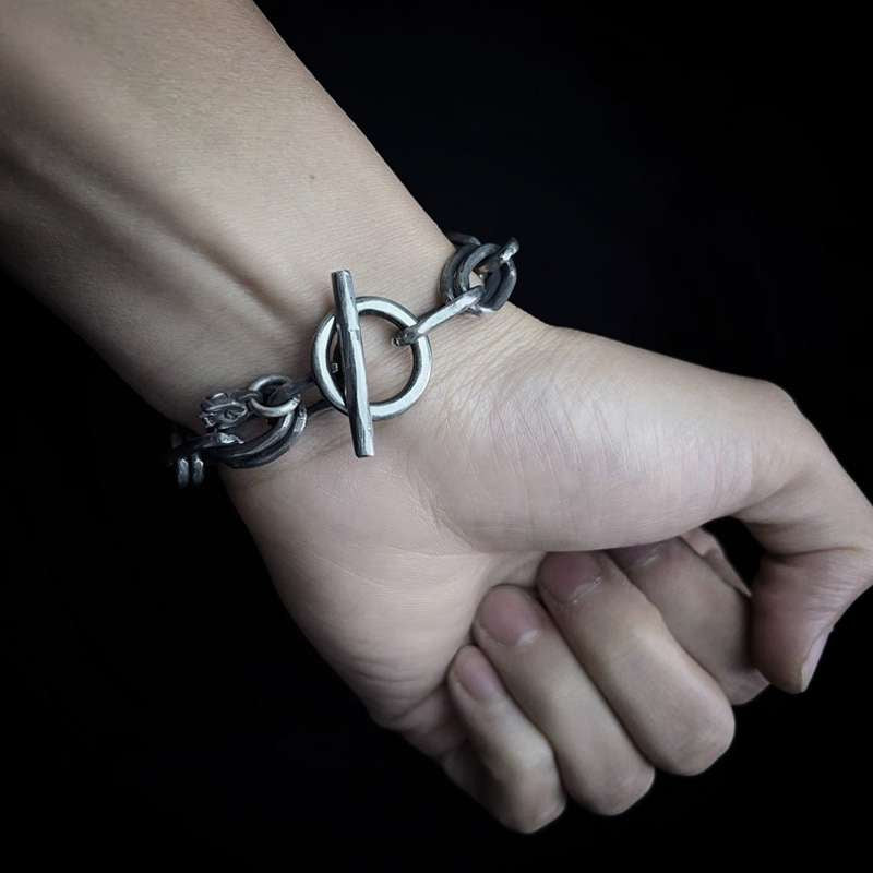 Vine Thorn of a rose Bracelet 925 Sterling Silver Mens Bracelets 