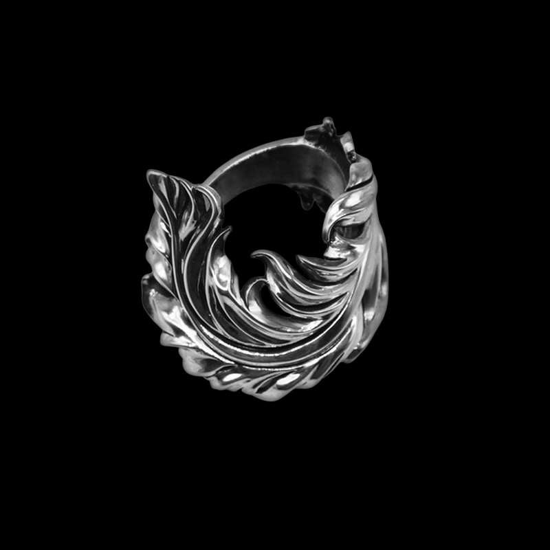 Feather ring meticulously crafted from high-quality 925 sterling silver