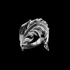 Feather ring meticulously crafted from high-quality 925 sterling silver
