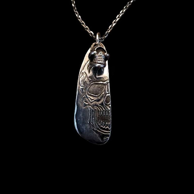 Mayhem Skull Necklace Pendant 925 silver mens One-eyed skull pendant Main Image