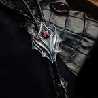 Bat Ruby Bolo Tie Necklace 925 Silver Pendant