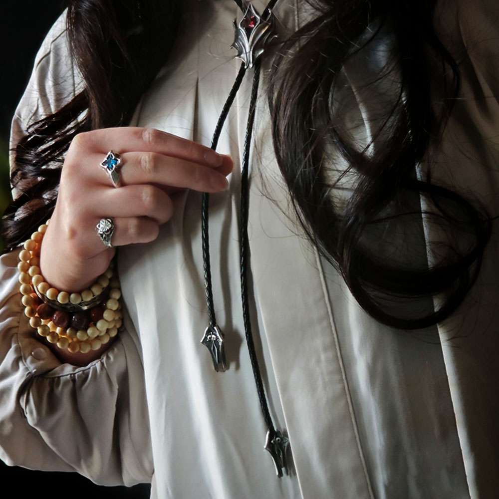 Bat Ruby Bolo Tie Necklace 925 Silver Pendant