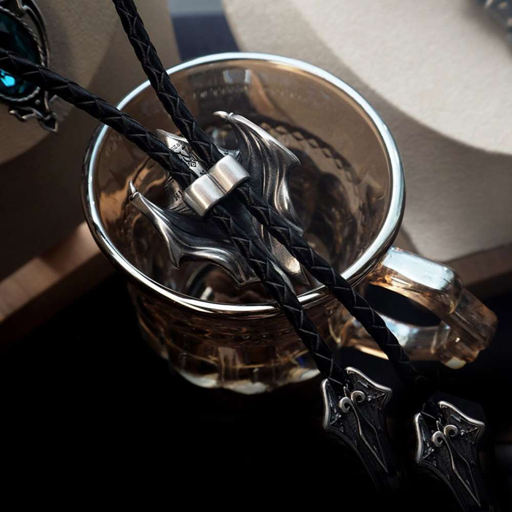 Bat Ruby Bolo Tie Necklace 925 Silver Pendant