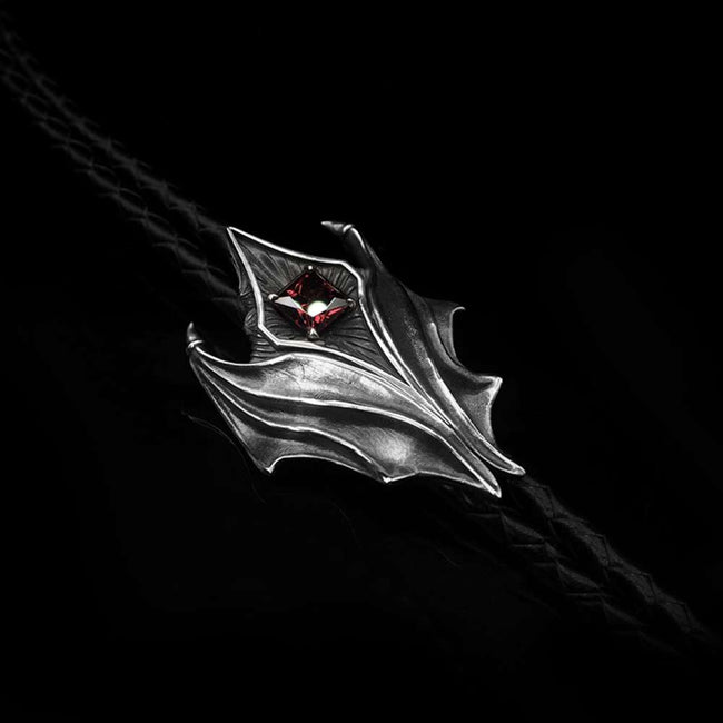 Bat Ruby Bolo Tie Necklace 925 Silver Pendant Main Image