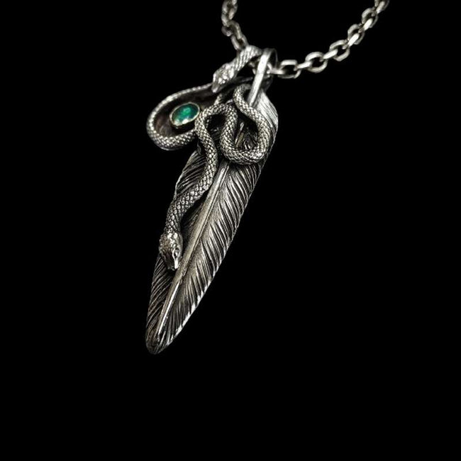 Snake necklace & perfect combination of snakes and feathers Main Image