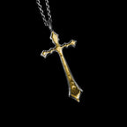 Thick gilt 24K gold cross pendant Fusion Sterling silver cross necklaces