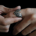 Wings of the Angel of Liberty rings 925 silver Wing mens pinky rings 