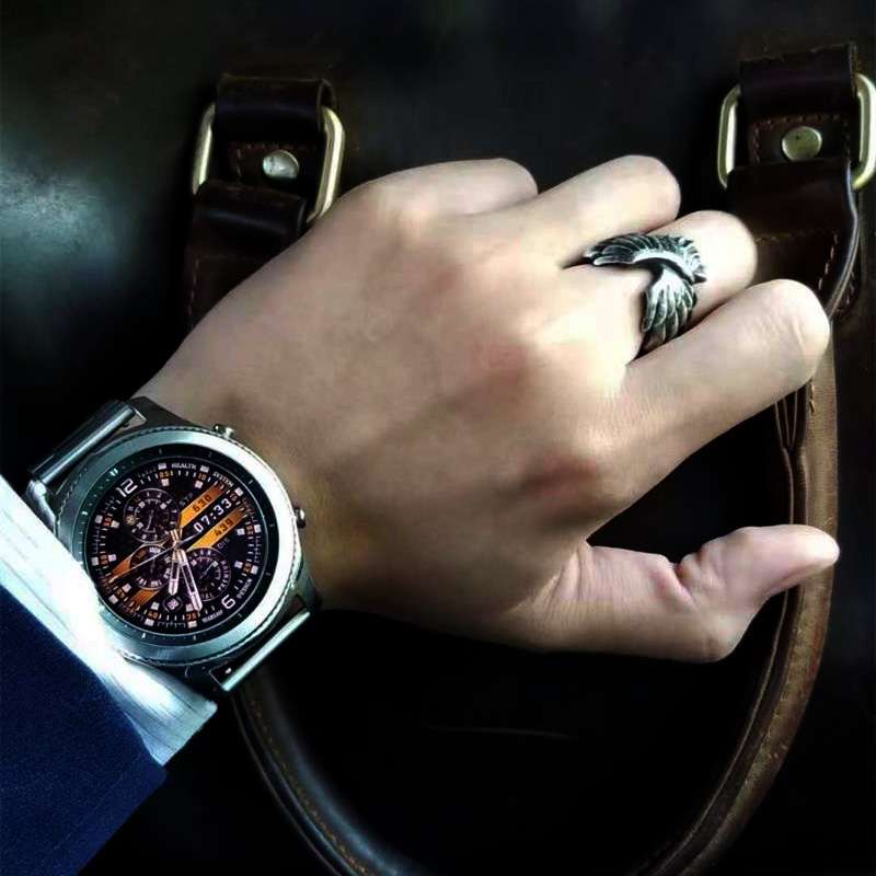 Wings of the Angel of Liberty rings 925 silver Wing mens pinky rings 