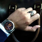 Wings of the Angel of Liberty rings 925 silver Wing mens pinky rings 