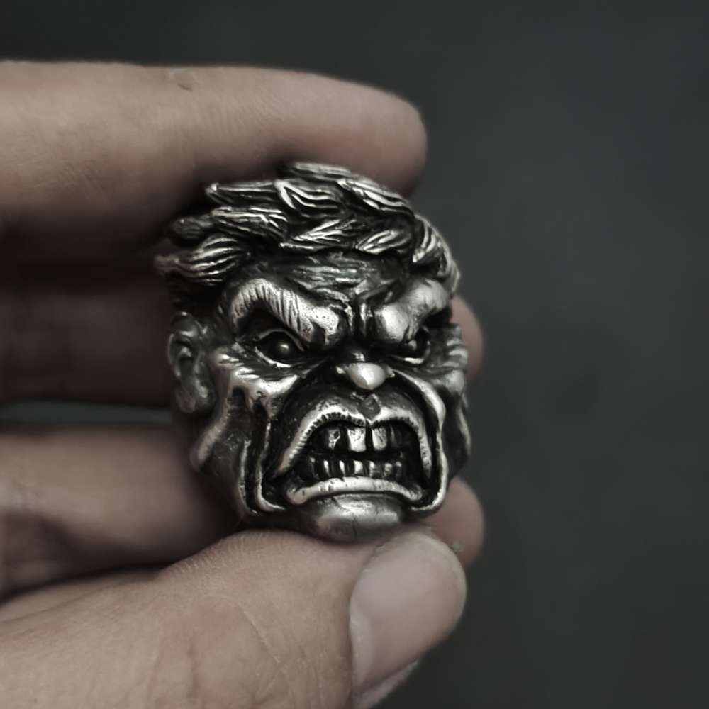 Hulk Ring Sterling Silver Carved Marvel Jewelry | MENSSKULL