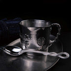 Silver Spoon Sterling silver snake swallowing egg coffee spoon