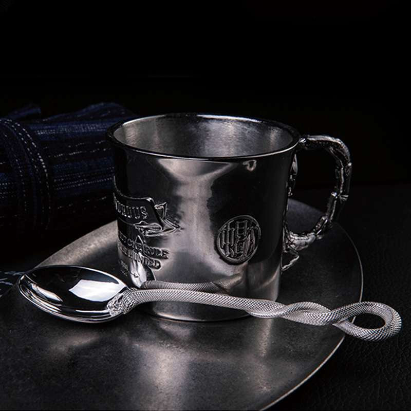 Silver Spoon Sterling silver snake swallowing egg coffee spoon