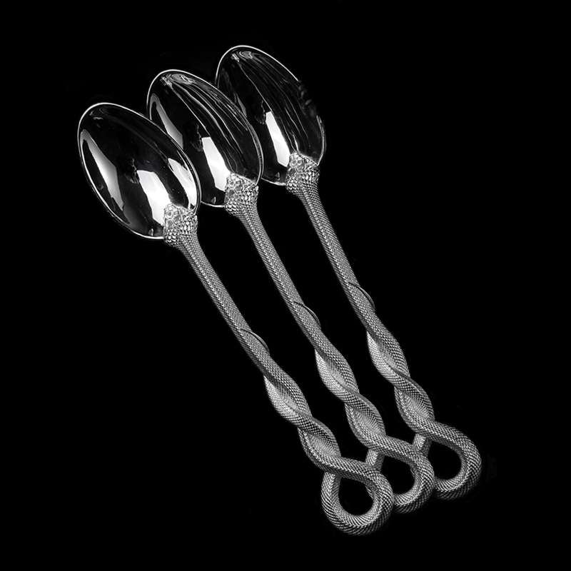 Silver Spoon Sterling silver snake swallowing egg coffee spoon