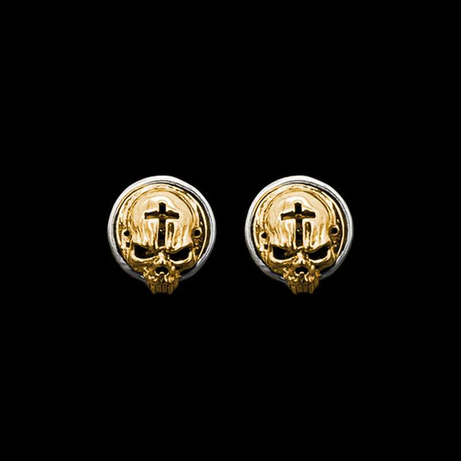 Skull Cross Earrings Stud - Perfect blend of edginess and style Hover Image