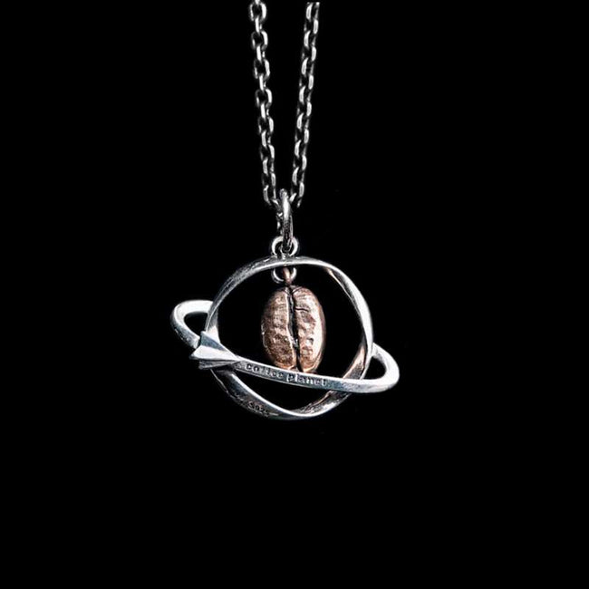Coffee Planet Pendant Necklace | Customize Personalized Coffee Necklace Hover Image
