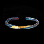 Viking Bracelet | Hand-Engraved Viking War Silver Bracelet with 24K Gold Inlay