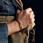 Viking Bracelet | Hand-Engraved Viking War Silver Bracelet with 24K Gold Inlay