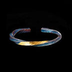 Viking Bracelet | Hand-Engraved Viking War Silver Bracelet with 24K Gold Inlay