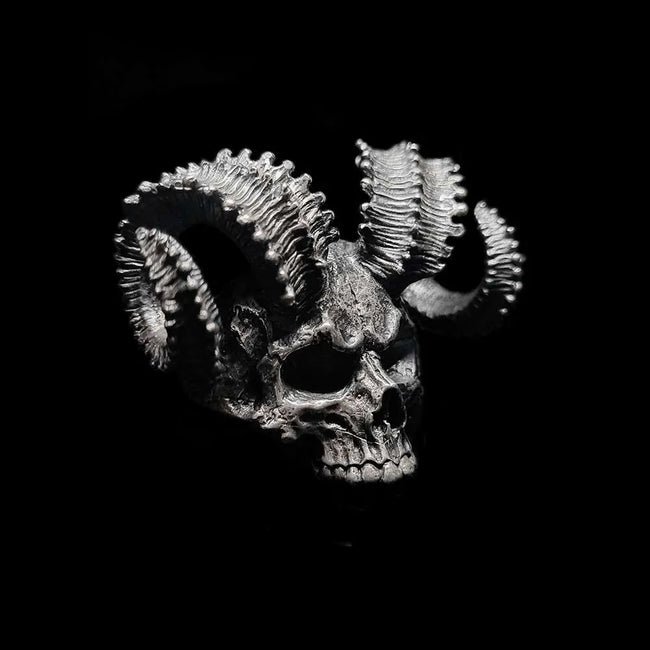 Chunky Silver Skull Ring A Symbol of Confidence and Dominance Hover Image