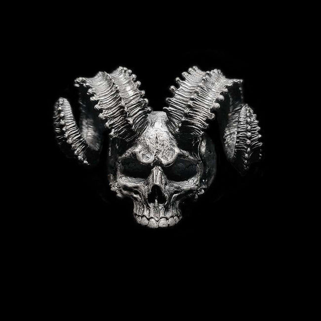 Chunky Silver Skull Ring A Symbol of Confidence and Dominance Main Image