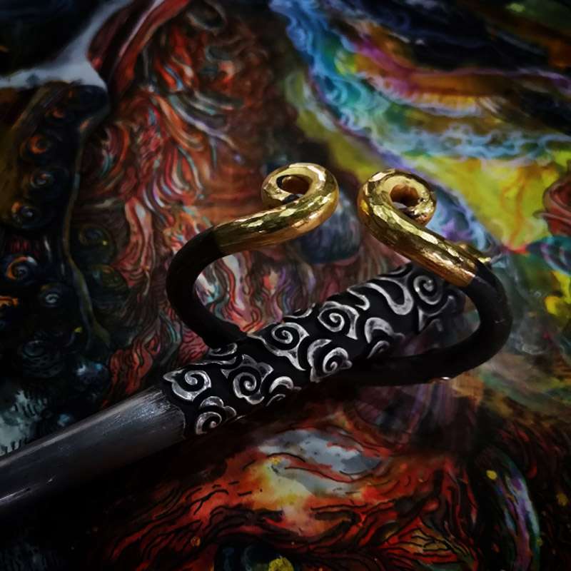 Black Myth Wukong Jewelry 999 Silver Inlaid with 24K Gold Bracelet