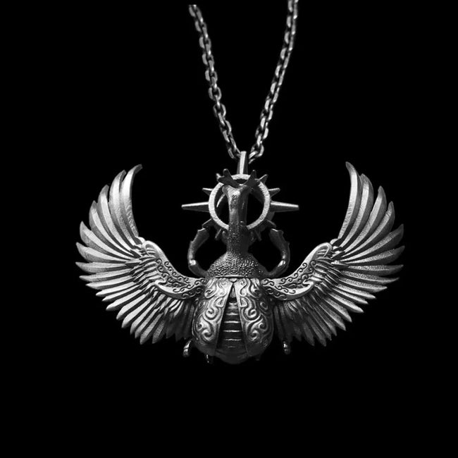 Scarab Necklace Unveiling Sterling Silver Scarab Ancient Symbolism	 Hover Image