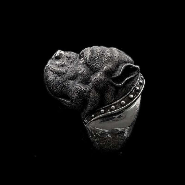 Pitbull Ring Unique Handcrafted Sterling Silver Dog Ring Main Image