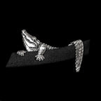 Crocodile Brooch - 925 Silver Handmade Pocket Square Alternative