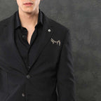 Crocodile Brooch - 925 Silver Handmade Pocket Square Alternative