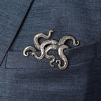 Octopus Brooch​ 925 silver Suit pocket decoration badge