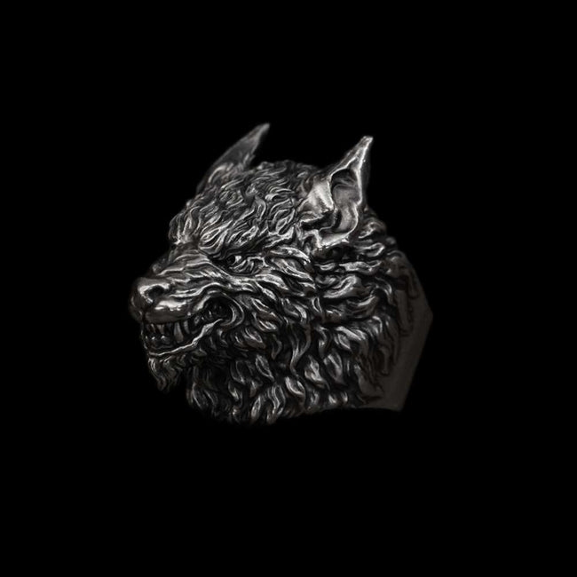 Wolf Ring Domineering sterling silver handmade is a ring that gives you strength  Hover Image