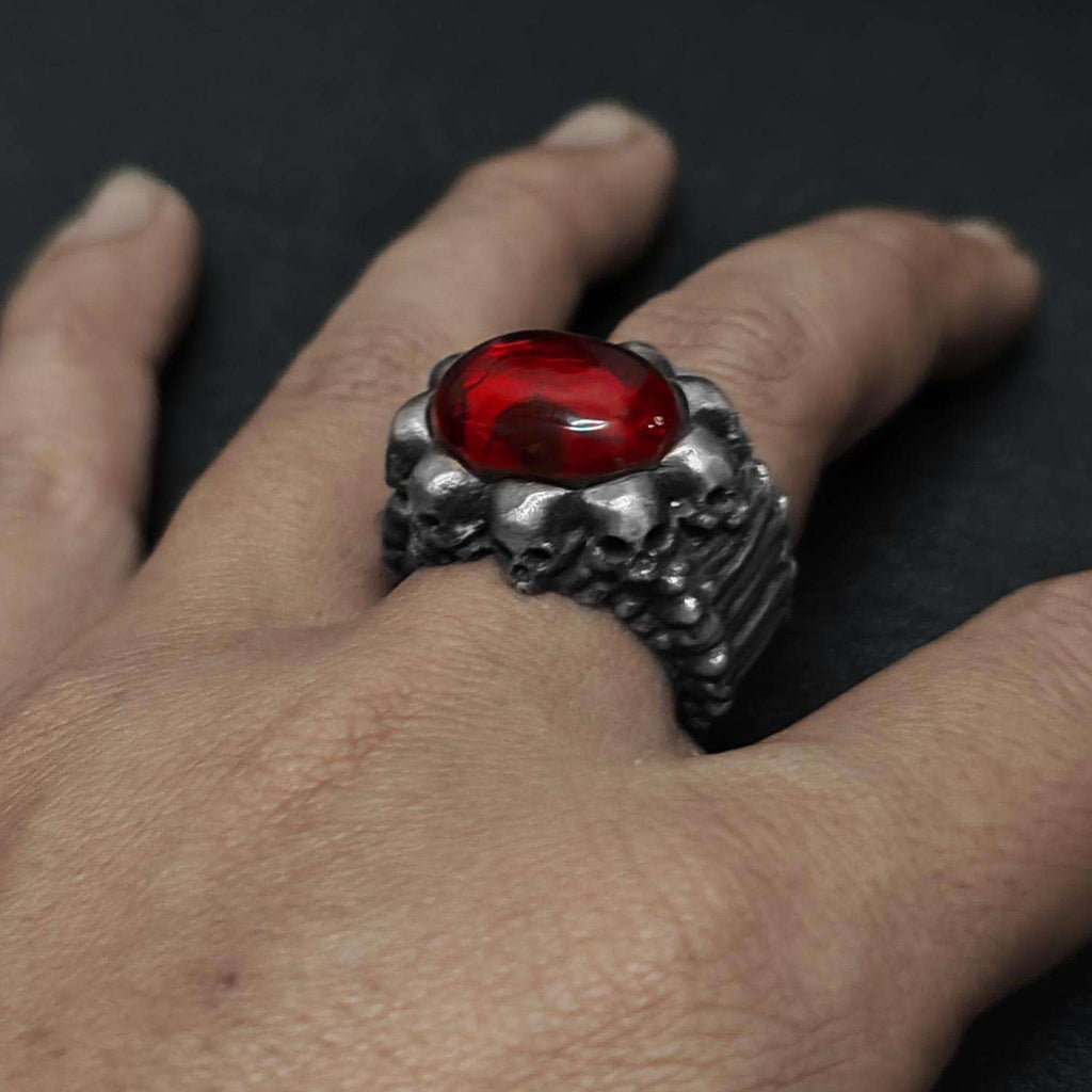 Ruby Skull Ring
