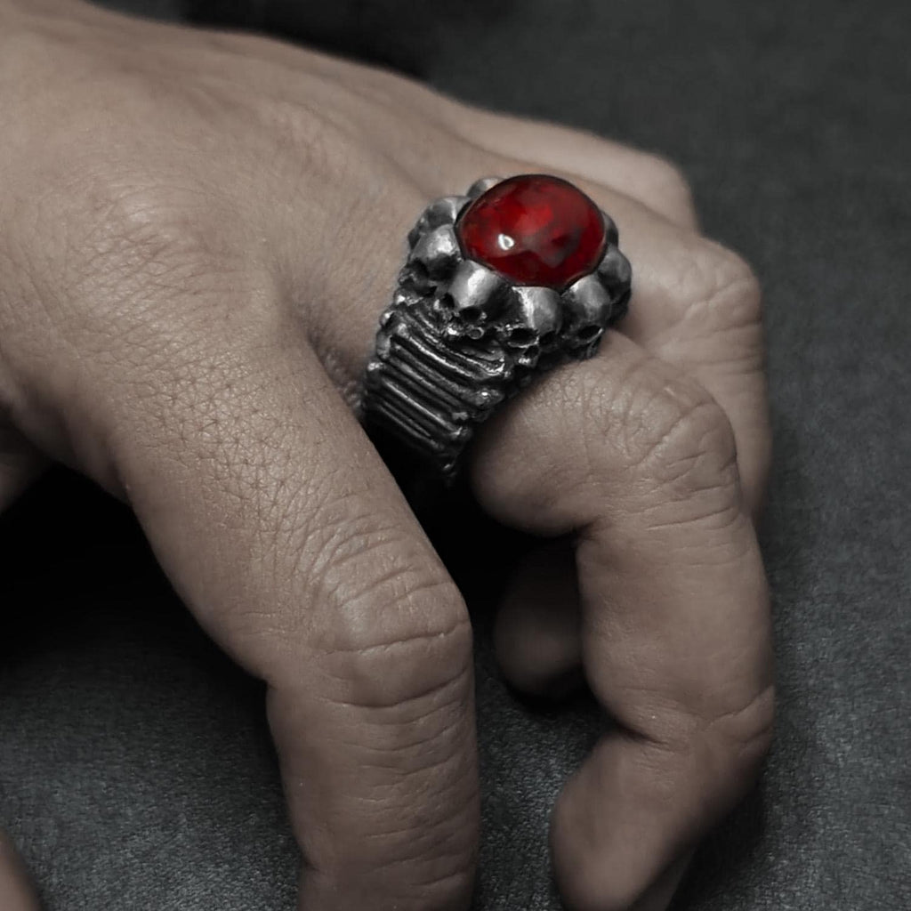 Ruby Skull Ring