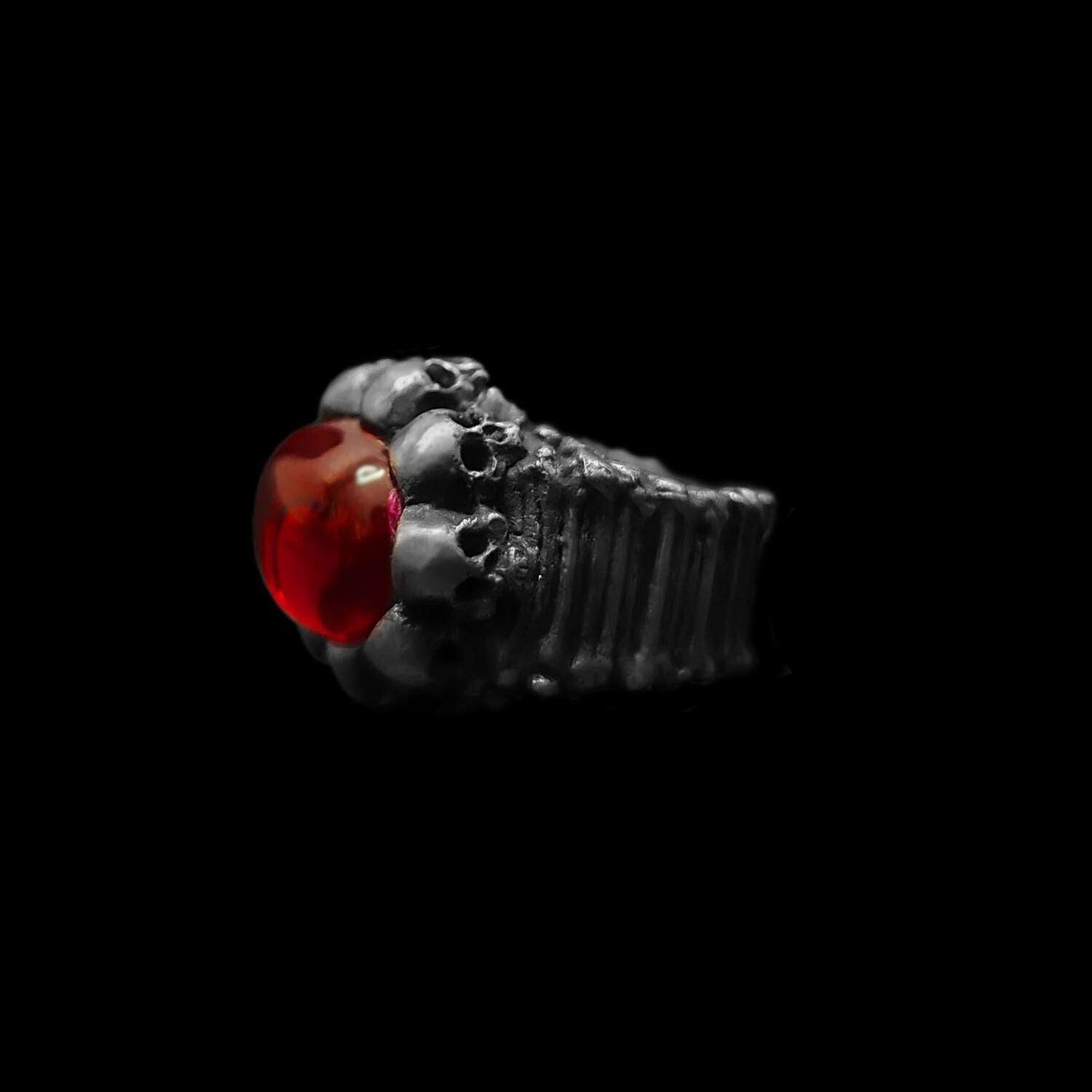 Ruby Skull Ring
