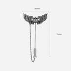 Silver Mens Crown Brooch