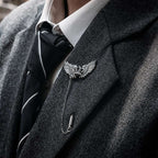 Silver Mens Crown Brooch