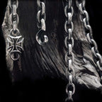 Silver Cross Necklace - Handmade 925 Silver Mens Pendant