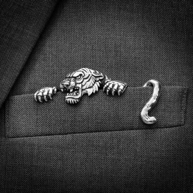 Tiger Brooch 925 silver Suit pocket decoration badge Main Image