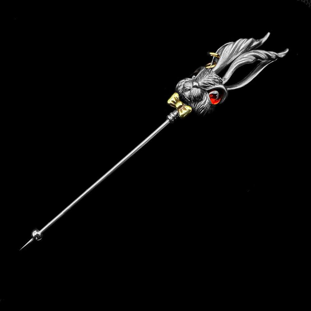 Rabbit Brooch​ 925 silver Ruby Eyes Suit pocket decoration badge