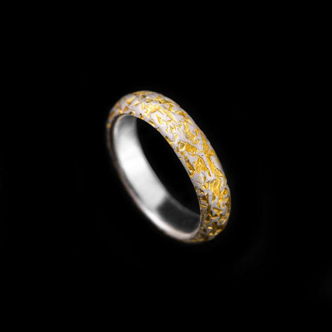 Gold Promise Rings – Timeless Split Silver & Gold Band | Symbolic Love Jewelry Hover Image