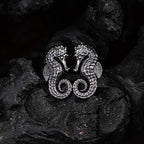 Elegant Seahorse Stud Earrings | Handcrafted 925 Sterling Silver Jewelry for Women