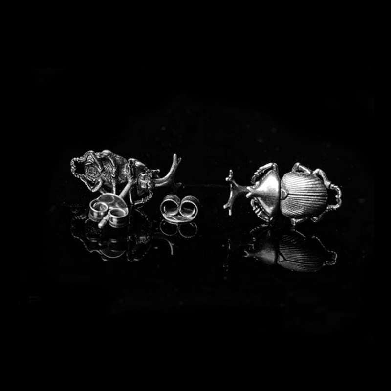 Charming Lady Beetle Stud Earrings | Handmade 925 Sterling Silver Nature-Inspired Jewelry