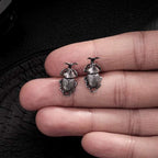 Charming Lady Beetle Stud Earrings | Handmade 925 Sterling Silver Nature-Inspired Jewelry