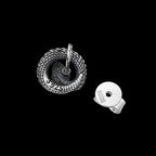 Coiled Snake Earrings - Handmade 925 Silver Men's Serpent Jewelry