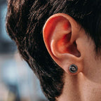 Coiled Snake Earrings - Handmade 925 Silver Men's Serpent Jewelry