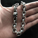 SKULL REIGN S-Buckle Chain Bracelet with Detachable Silver Accents